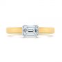 14k Yellow Gold And 18K Gold 14k Yellow Gold And 18K Gold Two-tone Semi-bezel Solitaire Diamond Engagement - Top View -  105745 - Thumbnail