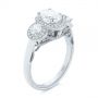  Platinum And 14k White Gold Platinum And 14k White Gold Two-tone Three Stone Diamond Halo Engagement Ring - Three-Quarter View -  104860 - Thumbnail