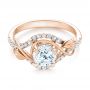18k Rose Gold And 18K Gold 18k Rose Gold And 18K Gold Two-tone Wrap Diamond Engagement Ring - Flat View -  103104 - Thumbnail