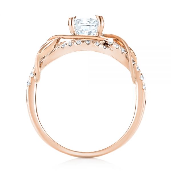 18k Rose Gold And 14K Gold 18k Rose Gold And 14K Gold Two-tone Wrap Diamond Engagement Ring - Front View -  103104