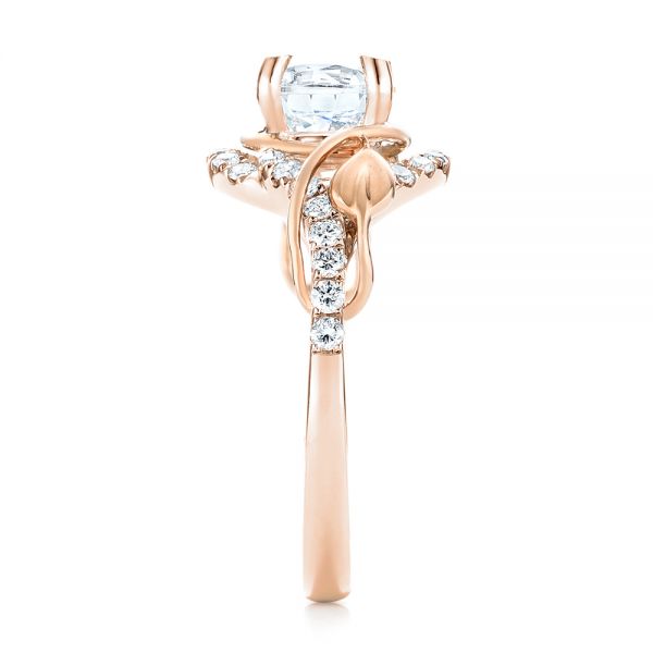 14k Rose Gold And 18K Gold 14k Rose Gold And 18K Gold Two-tone Wrap Diamond Engagement Ring - Side View - 103104