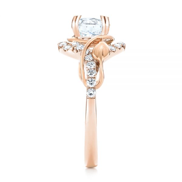 18k Rose Gold And 18K Gold 18k Rose Gold And 18K Gold Two-tone Wrap Diamond Engagement Ring - Side View -  103104