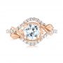 14k Rose Gold And Platinum 14k Rose Gold And Platinum Two-tone Wrap Diamond Engagement Ring - Top View -  103104 - Thumbnail