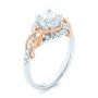 18k White Gold And 18K Gold Two-tone Wrap Diamond Engagement Ring - Three-Quarter View -  103104 - Thumbnail