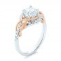 18k White Gold And 14K Gold 18k White Gold And 14K Gold Two-tone Wrap Diamond Engagement Ring - Three-Quarter View -  103104 - Thumbnail