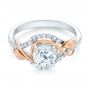 18k White Gold And 18K Gold Two-tone Wrap Diamond Engagement Ring - Flat View -  103104 - Thumbnail