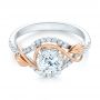  Platinum And Platinum Platinum And Platinum Two-tone Wrap Diamond Engagement Ring - Flat View -  103104 - Thumbnail