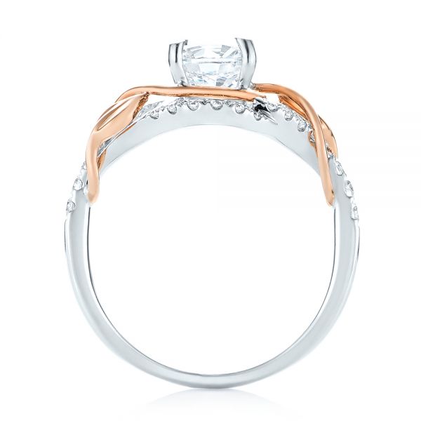18k White Gold And 18K Gold Two-tone Wrap Diamond Engagement Ring - Front View -  103104
