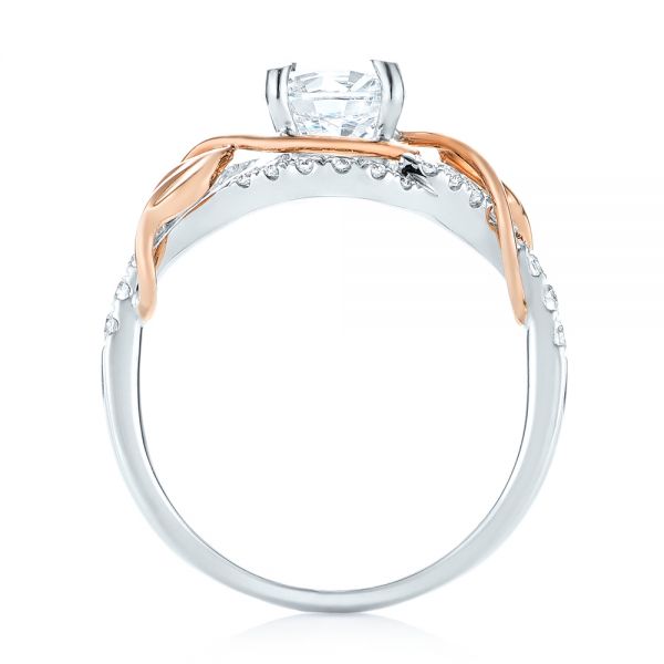 14k White Gold And 18K Gold 14k White Gold And 18K Gold Two-tone Wrap Diamond Engagement Ring - Front View -  103104