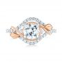 18k White Gold And 18K Gold Two-tone Wrap Diamond Engagement Ring - Top View -  103104 - Thumbnail