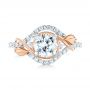 18k White Gold And 14K Gold 18k White Gold And 14K Gold Two-tone Wrap Diamond Engagement Ring - Top View -  103104 - Thumbnail