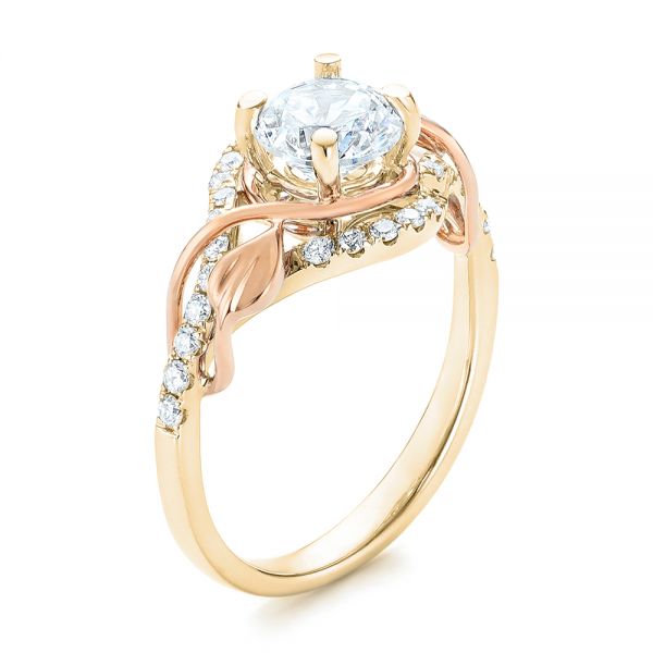 14k Yellow Gold And Platinum Two-tone Wrap Diamond Engagement Ring