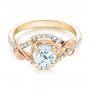 18k Yellow Gold And Platinum 18k Yellow Gold And Platinum Two-tone Wrap Diamond Engagement Ring - Flat View -  103104 - Thumbnail
