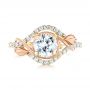 18k Yellow Gold And 18K Gold 18k Yellow Gold And 18K Gold Two-tone Wrap Diamond Engagement Ring - Top View -  103104 - Thumbnail