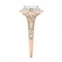 18k Rose Gold And Platinum 18k Rose Gold And Platinum Two-tone Diamond Halo Engagement Ring - Side View -  103483 - Thumbnail