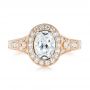 18k Rose Gold And Platinum 18k Rose Gold And Platinum Two-tone Diamond Halo Engagement Ring - Top View -  103483 - Thumbnail