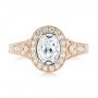 14k Rose Gold And 18K Gold 14k Rose Gold And 18K Gold Two-tone Diamond Halo Engagement Ring - Top View -  103483 - Thumbnail