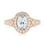 18k Rose Gold And 18K Gold 18k Rose Gold And 18K Gold Two-tone Diamond Halo Engagement Ring - Top View -  103483 - Thumbnail