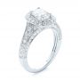 18k White Gold And Platinum 18k White Gold And Platinum Two-tone Diamond Halo Engagement Ring - Three-Quarter View -  103483 - Thumbnail