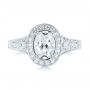  Platinum And 18K Gold Platinum And 18K Gold Two-tone Diamond Halo Engagement Ring - Top View -  103483 - Thumbnail