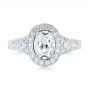 14k White Gold And 14K Gold 14k White Gold And 14K Gold Two-tone Diamond Halo Engagement Ring - Top View -  103483 - Thumbnail