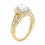 14k Yellow Gold And 14K Gold 14k Yellow Gold And 14K Gold Two-tone Diamond Halo Engagement Ring - Three-Quarter View -  103483 - Thumbnail