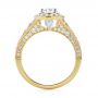 18k Yellow Gold And 18K Gold Two-tone Diamond Halo Engagement Ring - Front View -  103483 - Thumbnail