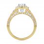 18k Yellow Gold And Platinum 18k Yellow Gold And Platinum Two-tone Diamond Halo Engagement Ring - Front View -  103483 - Thumbnail