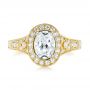 18k Yellow Gold And 18K Gold Two-tone Diamond Halo Engagement Ring - Top View -  103483 - Thumbnail