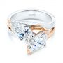  Platinum And 14k Rose Gold Platinum And 14k Rose Gold Two-stone Two-tone Moissanite Engagement Ring - Flat View -  105748 - Thumbnail