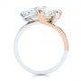  14K Gold And 18k Rose Gold 14K Gold And 18k Rose Gold Two-stone Two-tone Moissanite Engagement Ring - Front View -  105748 - Thumbnail