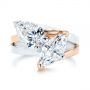  14K Gold And 14k Rose Gold 14K Gold And 14k Rose Gold Two-stone Two-tone Moissanite Engagement Ring - Top View -  105748 - Thumbnail