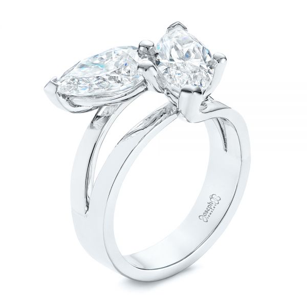 Two-stone Two-Tone Moissanite Engagement Ring - Image