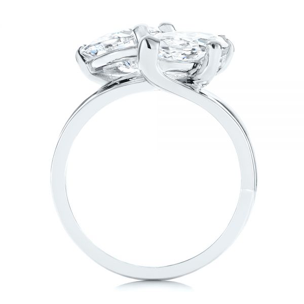 Platinum And Platinum Platinum And Platinum Two-stone Two-tone Moissanite Engagement Ring - Front View - 105748