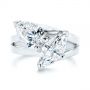  Platinum And Platinum Platinum And Platinum Two-stone Two-tone Moissanite Engagement Ring - Top View -  105748 - Thumbnail