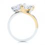  Platinum And 14k Yellow Gold Two-stone Two-tone Moissanite Engagement Ring - Front View -  105748 - Thumbnail