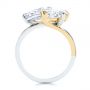  14K Gold And 18k Yellow Gold 14K Gold And 18k Yellow Gold Two-stone Two-tone Moissanite Engagement Ring - Front View -  105748 - Thumbnail