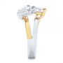  18K Gold And 18k Yellow Gold 18K Gold And 18k Yellow Gold Two-stone Two-tone Moissanite Engagement Ring - Side View -  105748 - Thumbnail