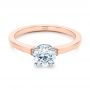 18k Rose Gold 18k Rose Gold Two-tone Diamond Engagement Ring - Flat View -  105130 - Thumbnail