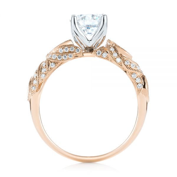18k Rose Gold And 14K Gold 18k Rose Gold And 14K Gold Two-tone Diamond Engagement Ring - Front View -  103106