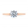 14k Rose Gold Two-tone Diamond Engagement Ring - Top View -  105130 - Thumbnail