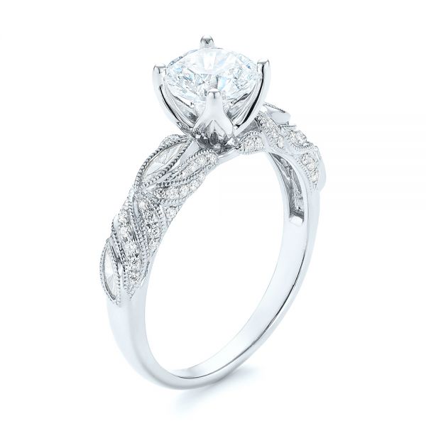 Platinum And 18K Gold Platinum And 18K Gold Two-tone Diamond Engagement Ring - Three-Quarter View - 103106
