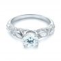 18k White Gold And Platinum 18k White Gold And Platinum Two-tone Diamond Engagement Ring - Flat View -  103106 - Thumbnail