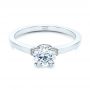 18k White Gold 18k White Gold Two-tone Diamond Engagement Ring - Flat View -  105130 - Thumbnail