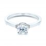 14k White Gold 14k White Gold Two-tone Diamond Engagement Ring - Flat View -  105130 - Thumbnail