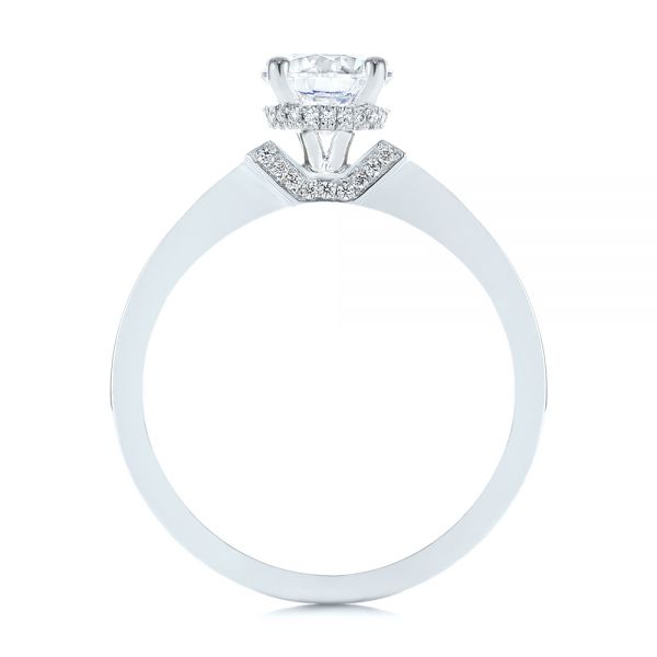 18k White Gold 18k White Gold Two-tone Diamond Engagement Ring - Front View -  105130