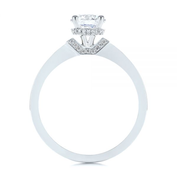 14k White Gold 14k White Gold Two-tone Diamond Engagement Ring - Front View -  105130