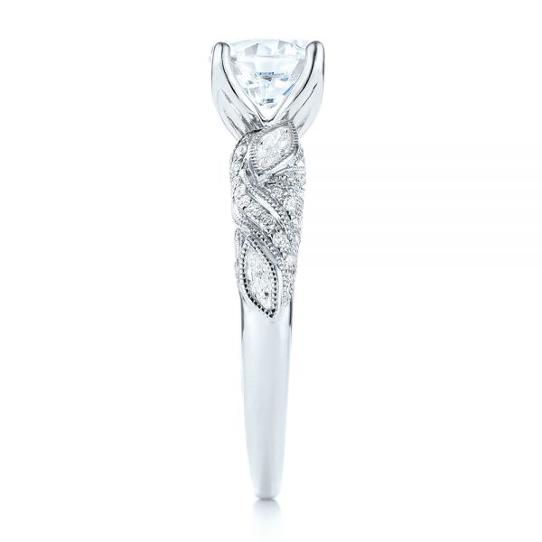 Platinum And 18K Gold Platinum And 18K Gold Two-tone Diamond Engagement Ring - Side View - 103106