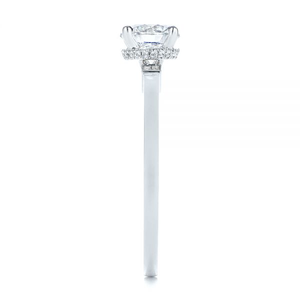 14k White Gold 14k White Gold Two-tone Diamond Engagement Ring - Side View - 105130