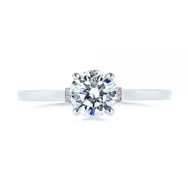 14k White Gold 14k White Gold Two-tone Diamond Engagement Ring - Top View - 105130